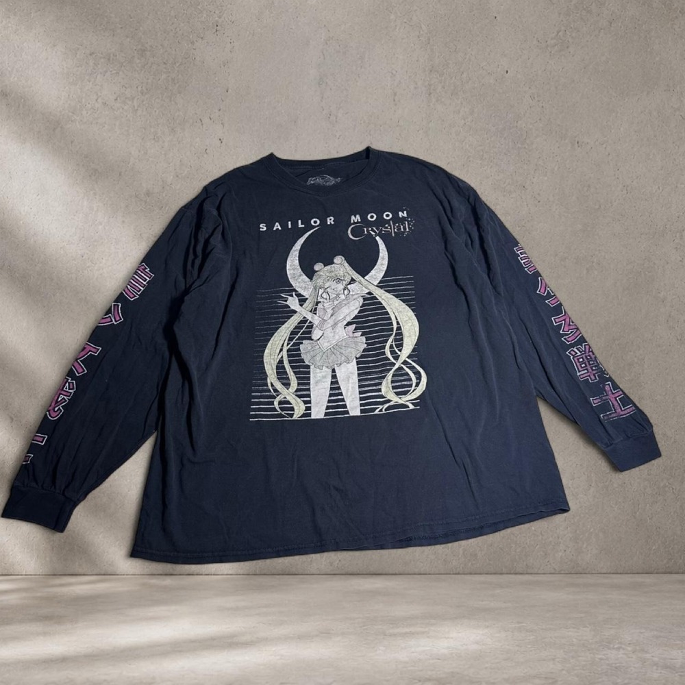 Sailor Moon Crystal black long sleeve shirt Size XL